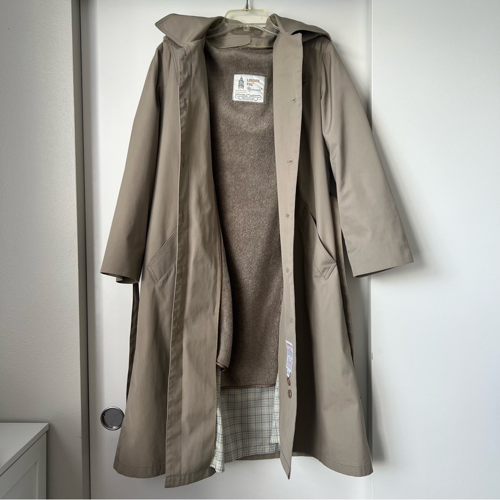 Vintage London Fog Mac Trench Coat - Size 14P - Old Money Light Academia Preppy - Picture 5 of 11
